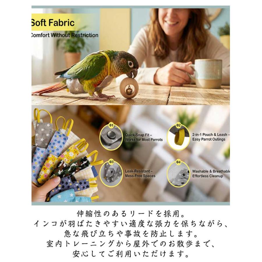 フライトスーツ 鳥 ベスト＋リード インコ用ハーネス リード ベスト