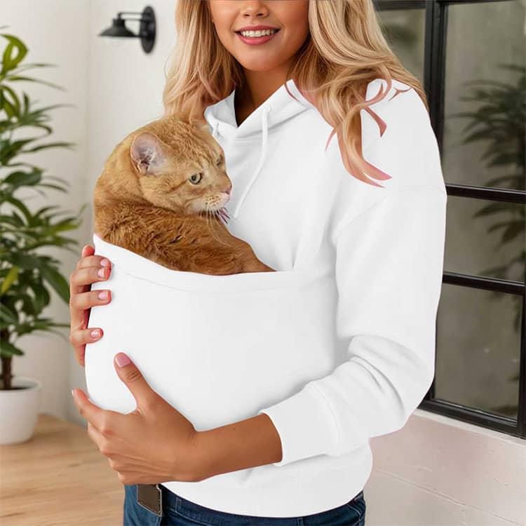 猫 フード付き ポケット 猫抱っこ用服 トレーナー スウェット 猫入れる