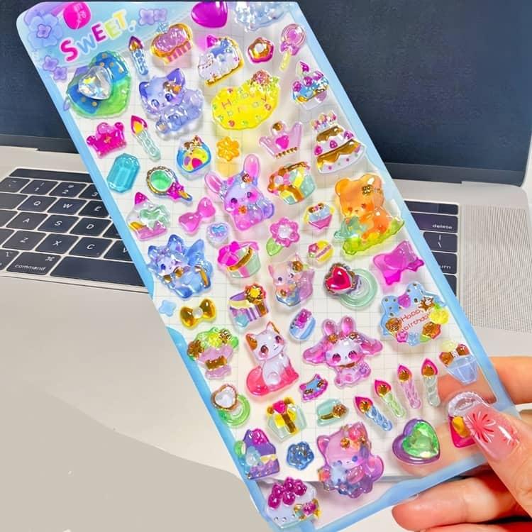 ケース 4枚セット 3D ぷくぷくシール 立体シール ステッカー 子供 飾り