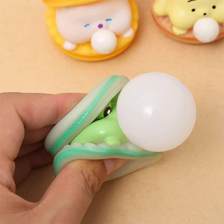 4個セット】 景品 マカロン 癒しグッズ ストレス解消 動物 泡を吹く