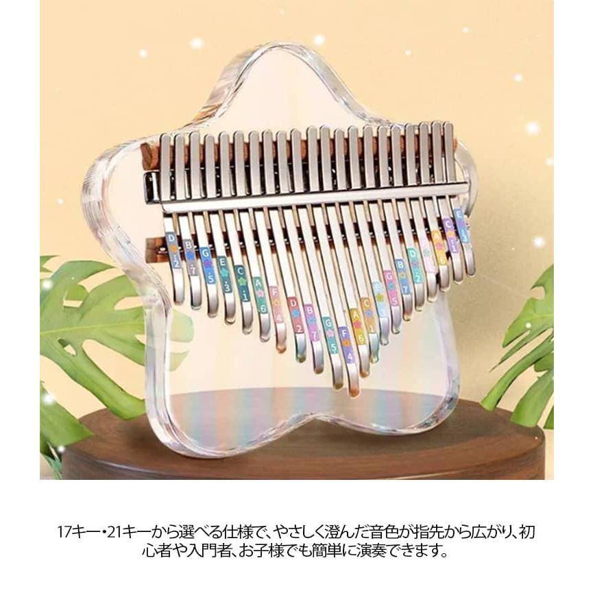 カリンバ 2段カリンバ 親指弾く ピアノ 音楽 楽器 手軽に楽しめる プレゼント アクリルカリンバ 親指ピアノ カリンバ 21キー 携帯用 初心者 透明