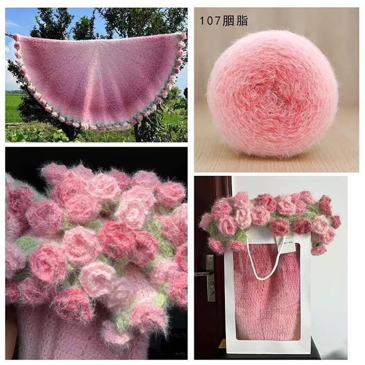 DIY グラデーション かぎ針編みキット 手編み バラの花束の