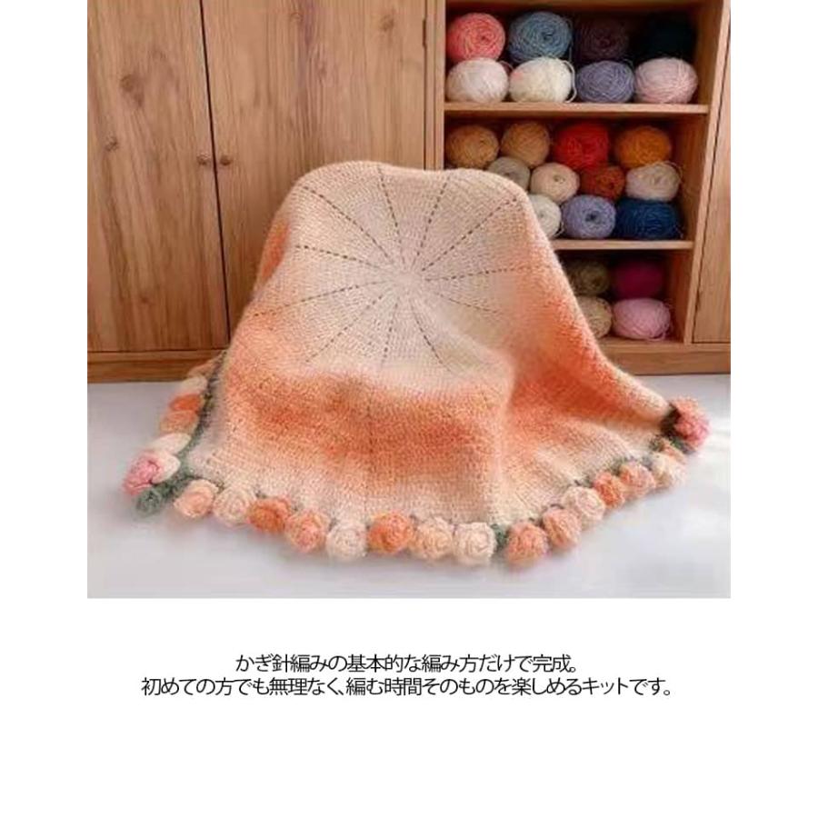 DIY グラデーション かぎ針編みキット 手編み バラの花束の