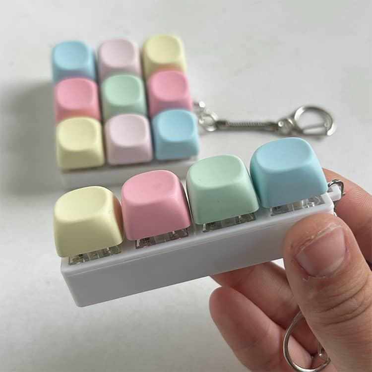 フィジェットキーボード 9キー 4キー キーホルダー ストレス解消