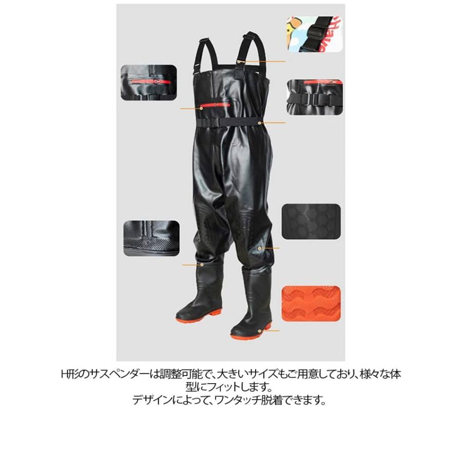 PVC 釣り 農業 ウェーダー メンズ チェストハイウェーダー 胴付長靴 胴