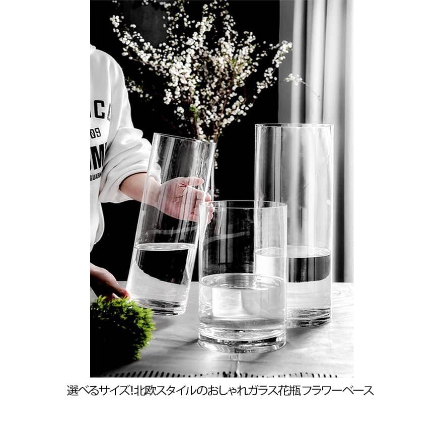 枝物 フラワーベース 50cm ガラス 北欧 大きい 3個/2個/1個入り ガラス 
