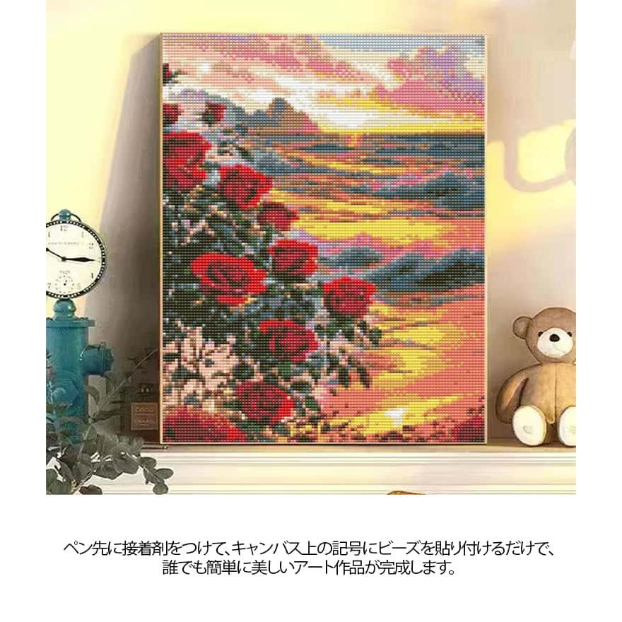 花 キット 風景 ビーズ刺繍 初心者向け ダイヤモンドアート DIY ビーズ