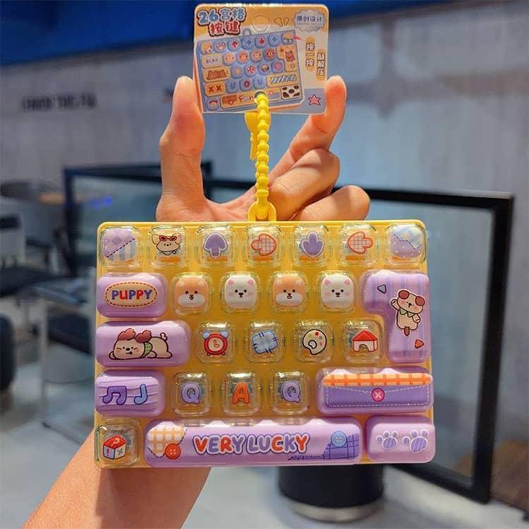 フィジェットキーボード おもちゃ キーリング クリックトイ メカニカル