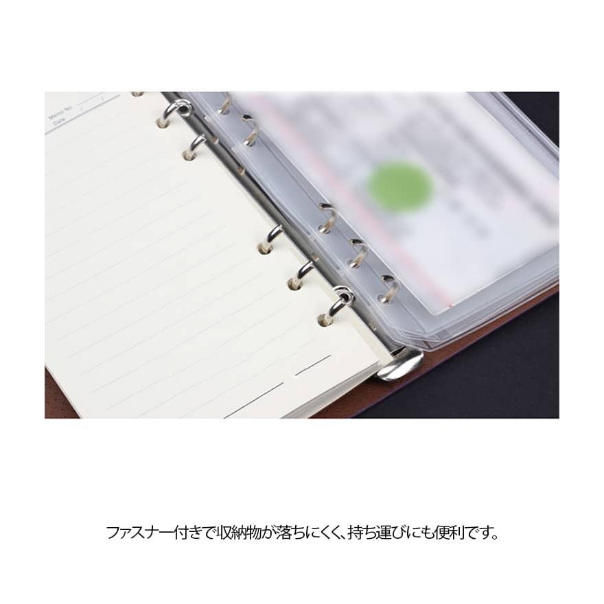 システム手帳 6穴バインダー用 クリアケース ファスナー付き A6サイズ