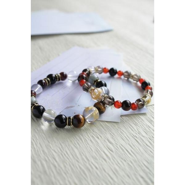 パワーストーン　ペアブレスレット　送料無料　茜雲 Akanegumo　朝の空太陽の輝きをうけて 艶やかに照り映える雲　デザイナーオリジナル