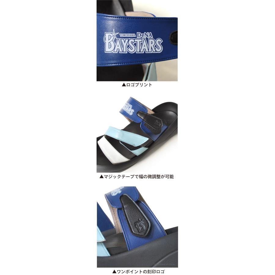 リゲッタ カヌー サンダル メンズ 横浜 DeNA ベイスターズ コラボ 3本ベルト プロ野球 応援 グッズ BAYSTARS sandal｜regettacanoe-gj｜08