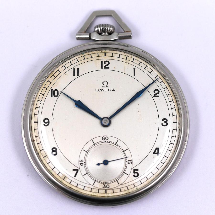 no9 OH済【至宝】OMEGA Pt950 無垢ケース 懐中時計 45.5mm 15JEWELS 
