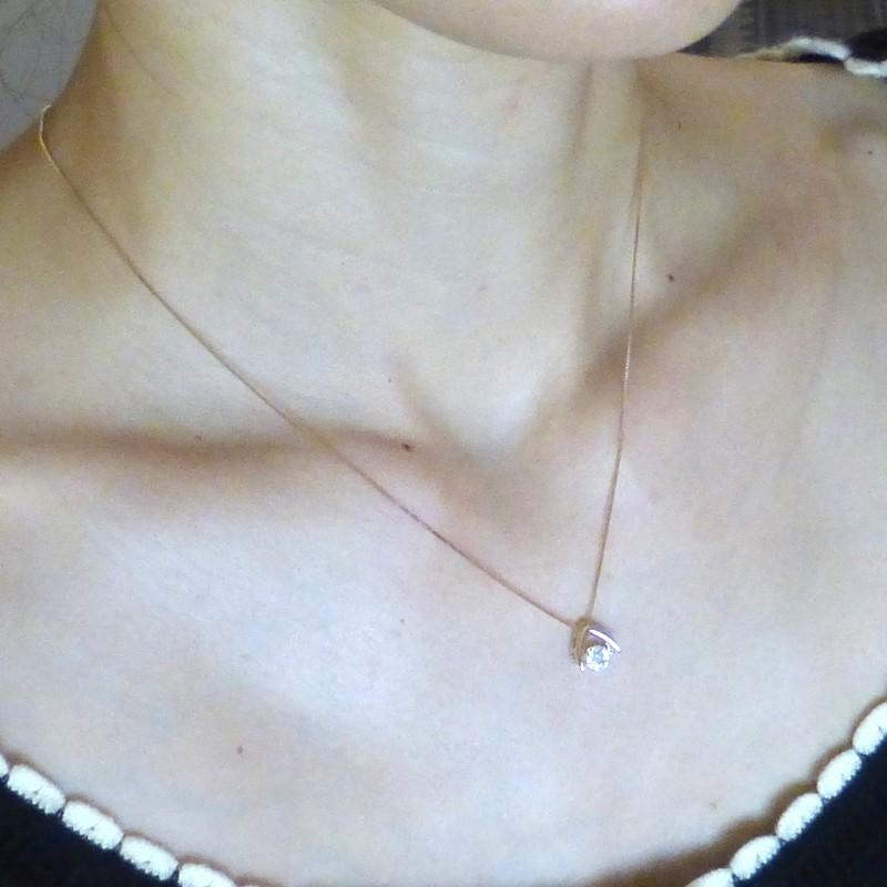 ダンシングストーン ダイヤモンド ペンダントネックレス 0.3ct K18 