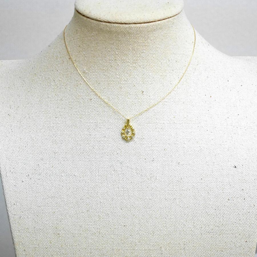 シングルダンシングストーン K18　ダイヤモンド0.25ct　ペンダントネックレス クロスフォー_7
