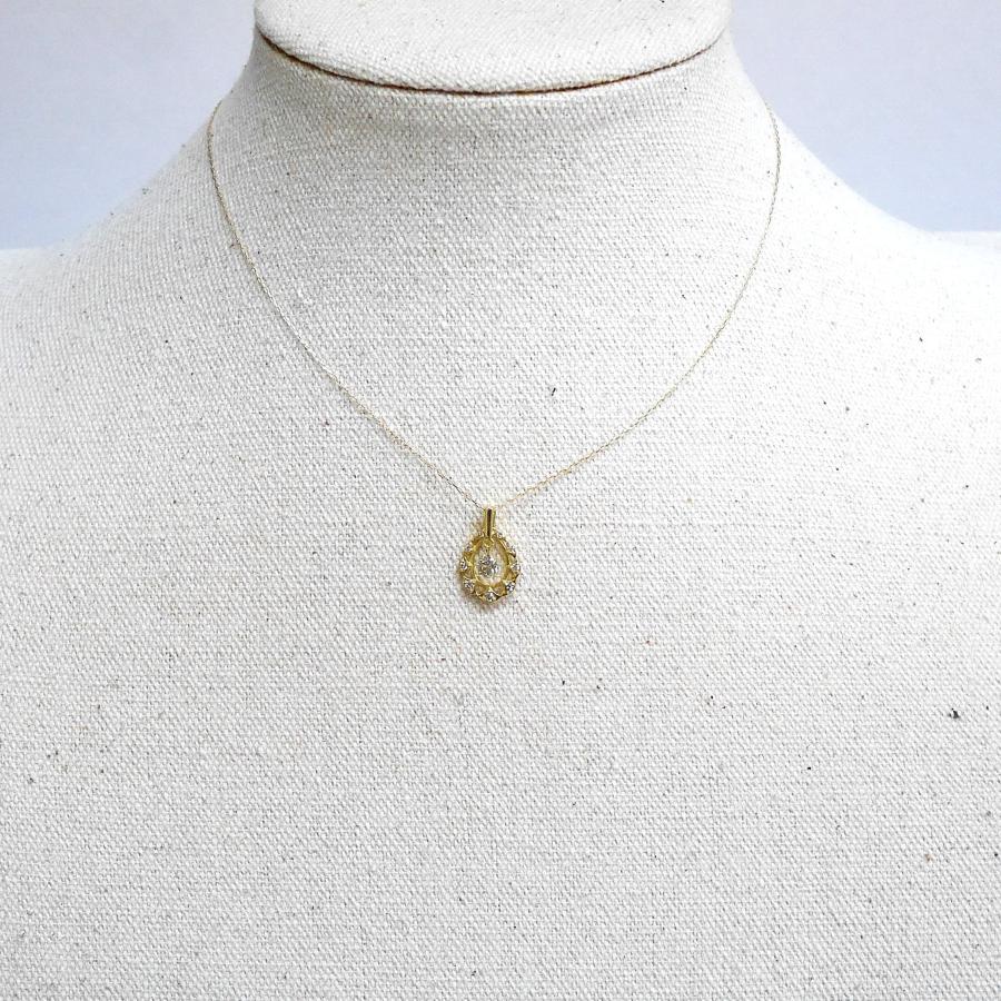 シングルダンシングストーン K18　ダイヤモンド0.25ct　ペンダントネックレス クロスフォー_8