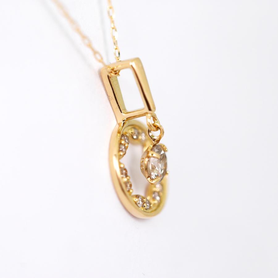 シングルダンシングストーン K18 ダイヤモンド0.25ct ペンダント 