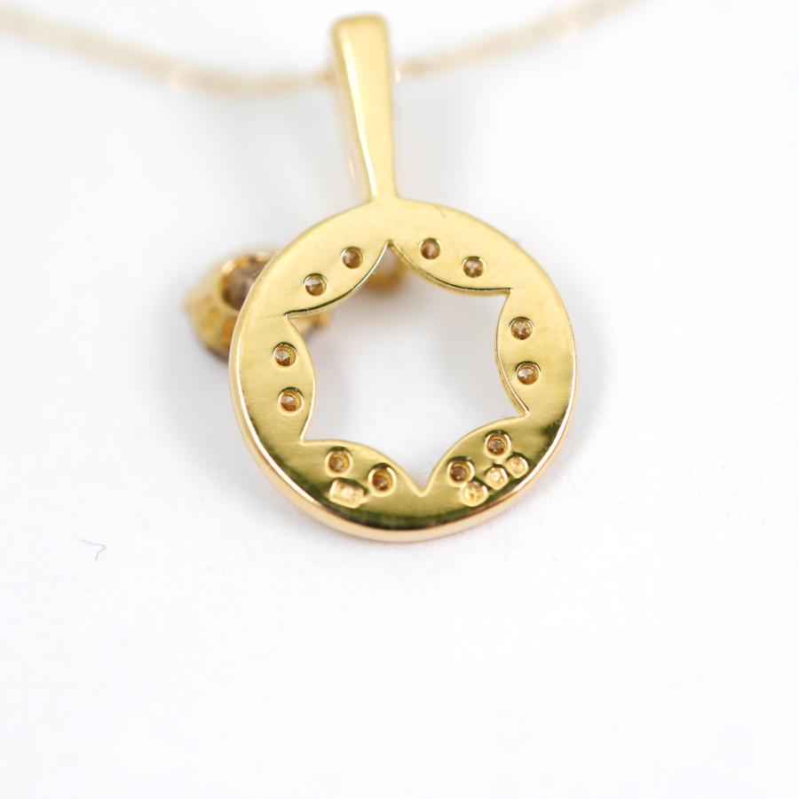 シングルダンシングストーン K18 ダイヤモンド0.25ct ペンダント 