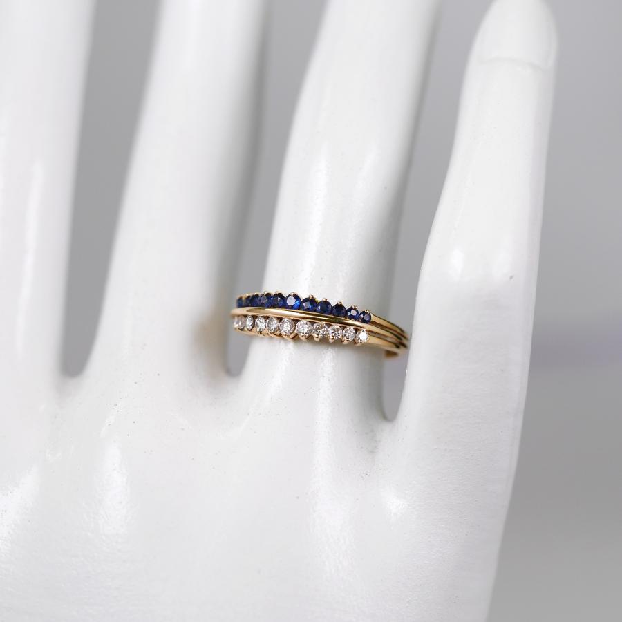 サファイア0.31ct ダイヤモンド0.21ct K18ゴールドリング : REGGINA 