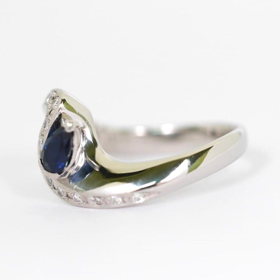 サファイア0.40ct ダイヤモンド0.15ct Ptプラチナリング