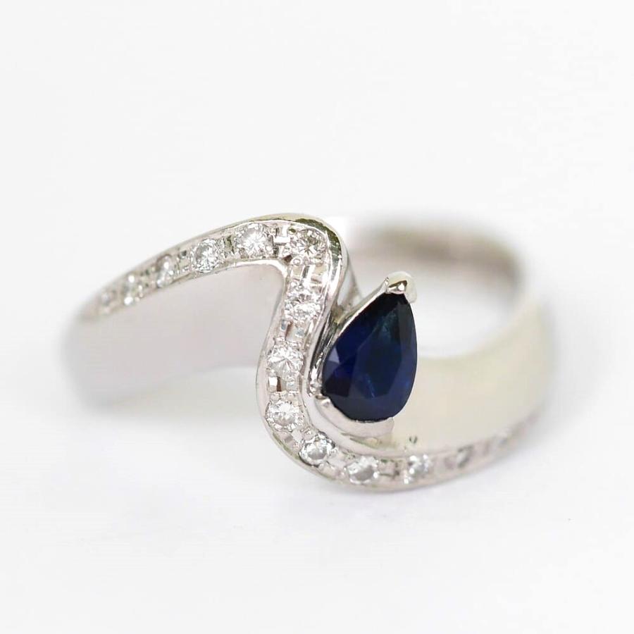 サファイア0.40ct ダイヤモンド0.15ct Ptプラチナリング