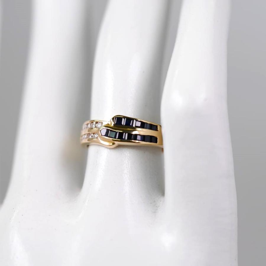 K18 ゴールド リング サファイア ダイヤ アクセサリー レディース サファイア ダイヤモンド0.20ct K18ゴールドリング : REGGINA - 通販