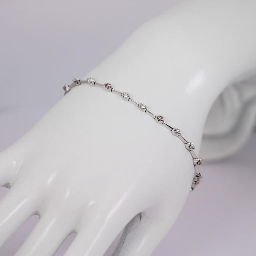ピンクダイヤモンド ダイヤモンド 1.50ctプラチナブレスレット DGL鑑別 