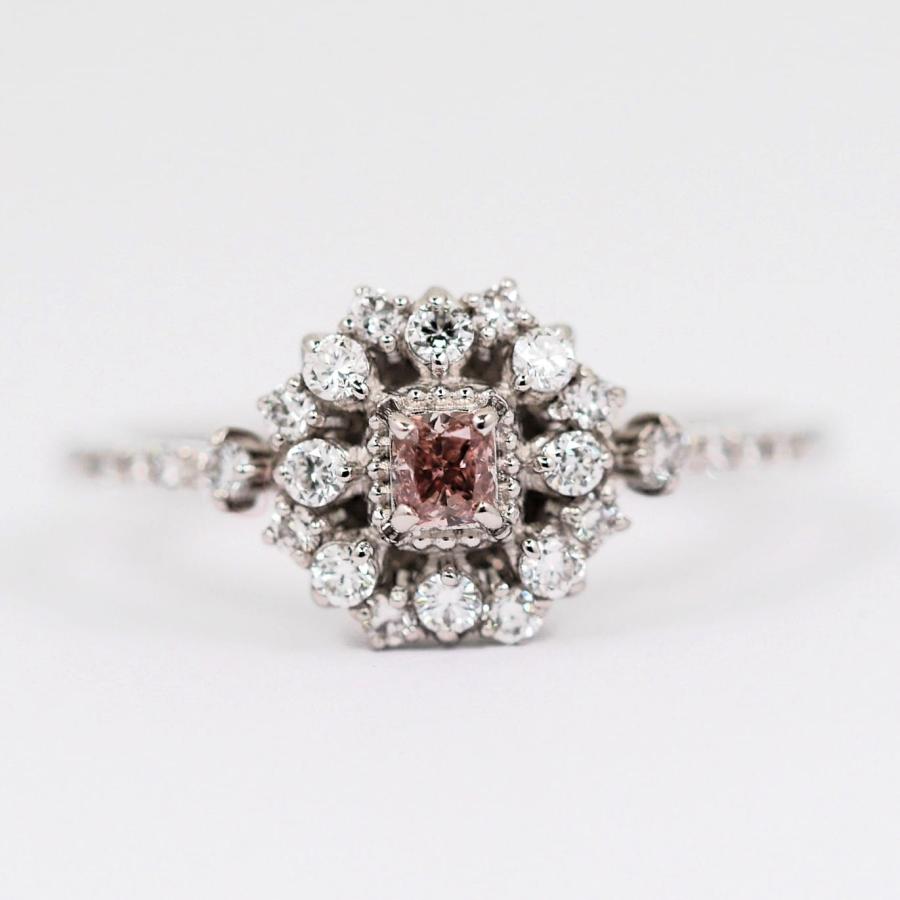 ピンクダイヤモンドFANCY INTENSE ORANGY PINK(FIOP)ダイヤ0.120ct SI1 