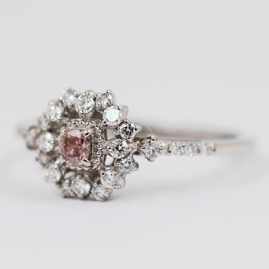 ピンクダイヤモンドFANCY INTENSE ORANGY PINK(FIOP)ダイヤ0.120ct SI1 