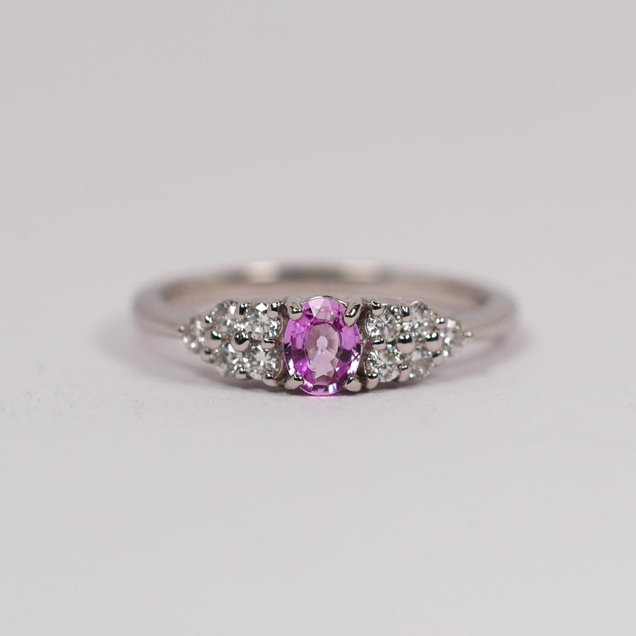 希少石 パパラチアサファイア 0.319ct ダイヤモンド 0.25ct プラチナ 