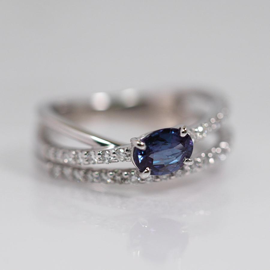 【至高の輝き】天然アレキサンドライト 0.50ct プラチナリング ダイヤモンド 0.31ct 10号 希少石 ジュエリー 6月誕生石の画像