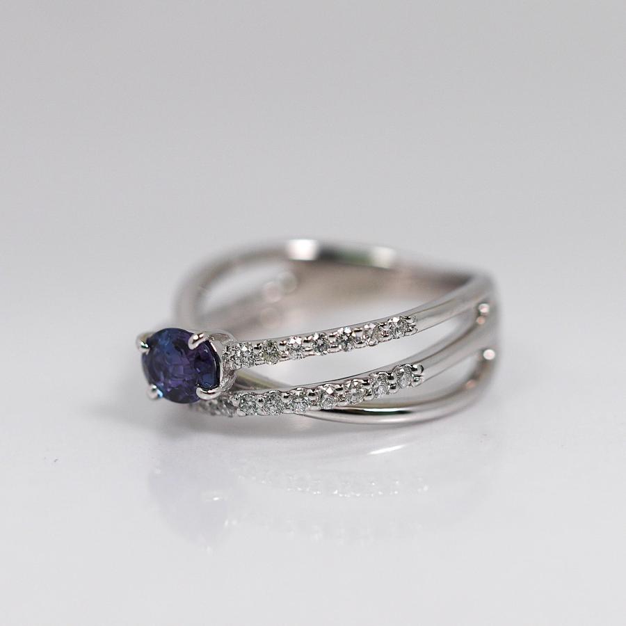 【至高の輝き】天然アレキサンドライト 0.50ct プラチナリング ダイヤモンド 0.31ct 10号 希少石 ジュエリー 6月誕生石の画像