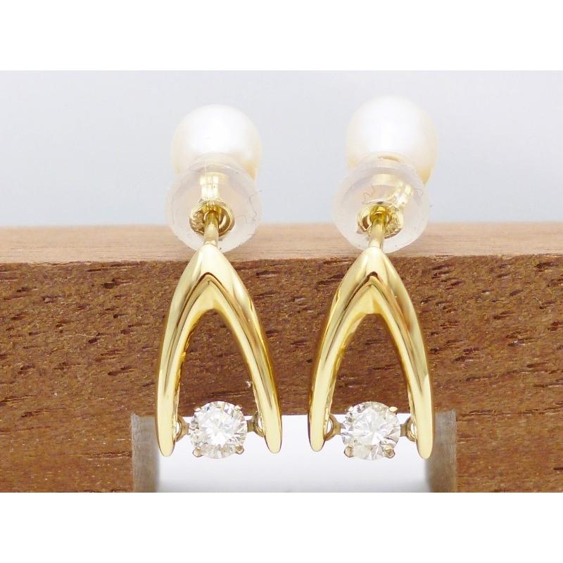 ダンシングストーン ダイヤモンド イエローゴールド レディース ピアス 合計0.2ct 0.1ct　0.1ct K18YG 揺れる クロスフォー正規品