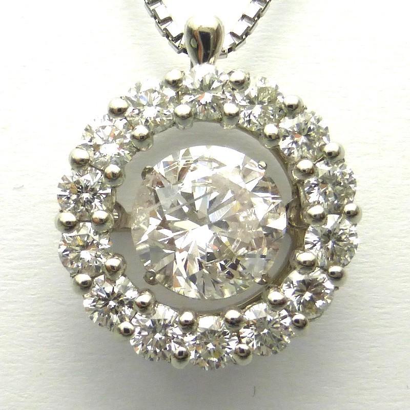 ダンシングストーン 1カラット ダイヤモンドプラチナネックレス 1ct 