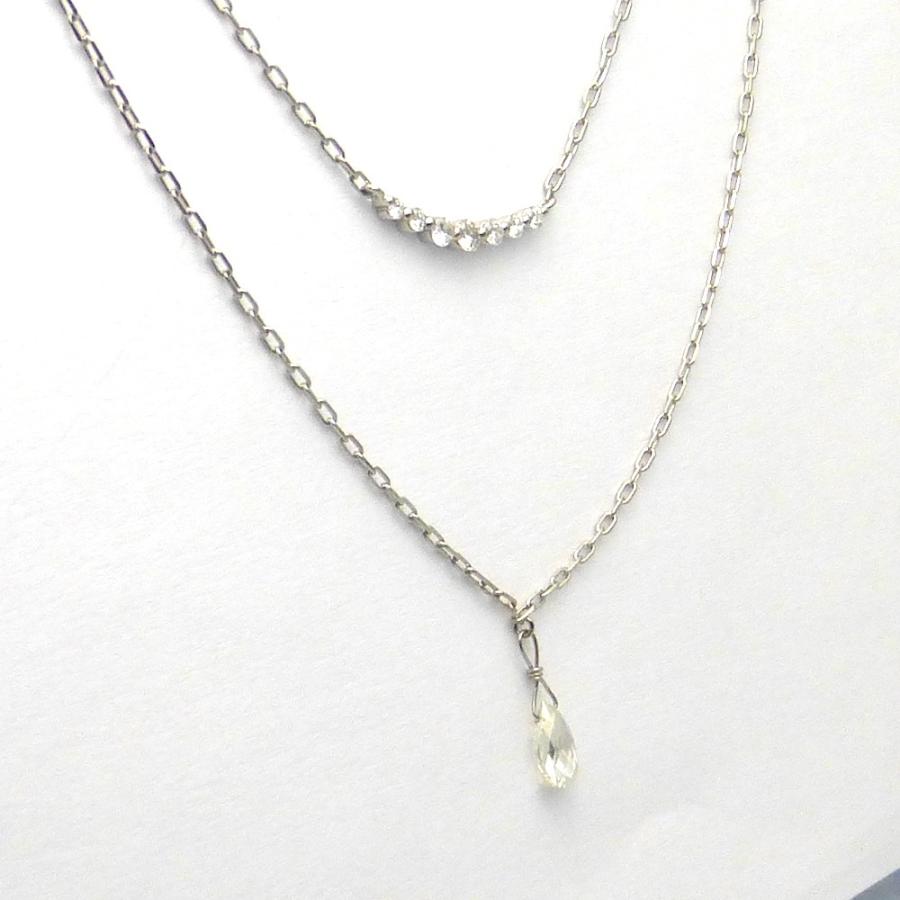 ブリオレットカットダイヤモンド0.30ct メレ合計0.10ct Pt900 