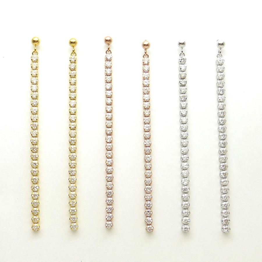 ダイヤモンド0.50ct ゴールド テニス ピアス クロスフォー