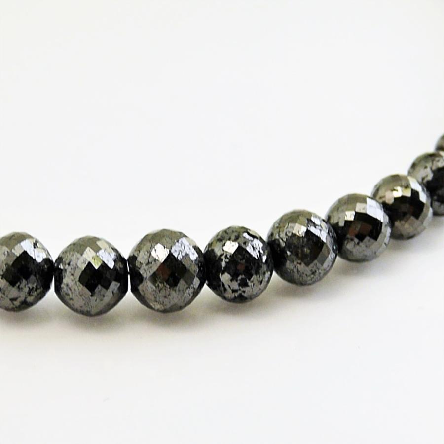 100ct ミラーボールカット　ブラックダイヤモンドネックレス  K18WG　Black Diamond｜reggina｜04