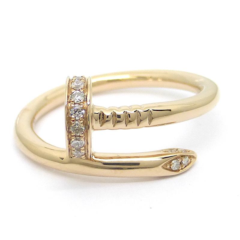 ダイヤモンド0.1ct K18PG ピンクゴールド リング 釘モチーフ 選べる