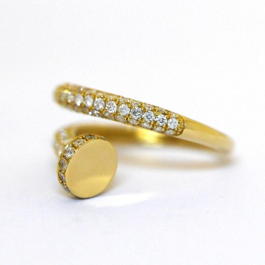 ダイヤモンド0.75ct K18YG　イエローゴールド リング 釘モチーフ 選べるカラーの画像