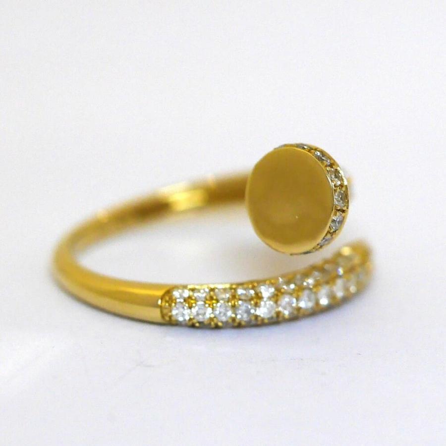 ダイヤモンド0.75ct K18YG　イエローゴールド リング 釘モチーフ 選べるカラーの画像
