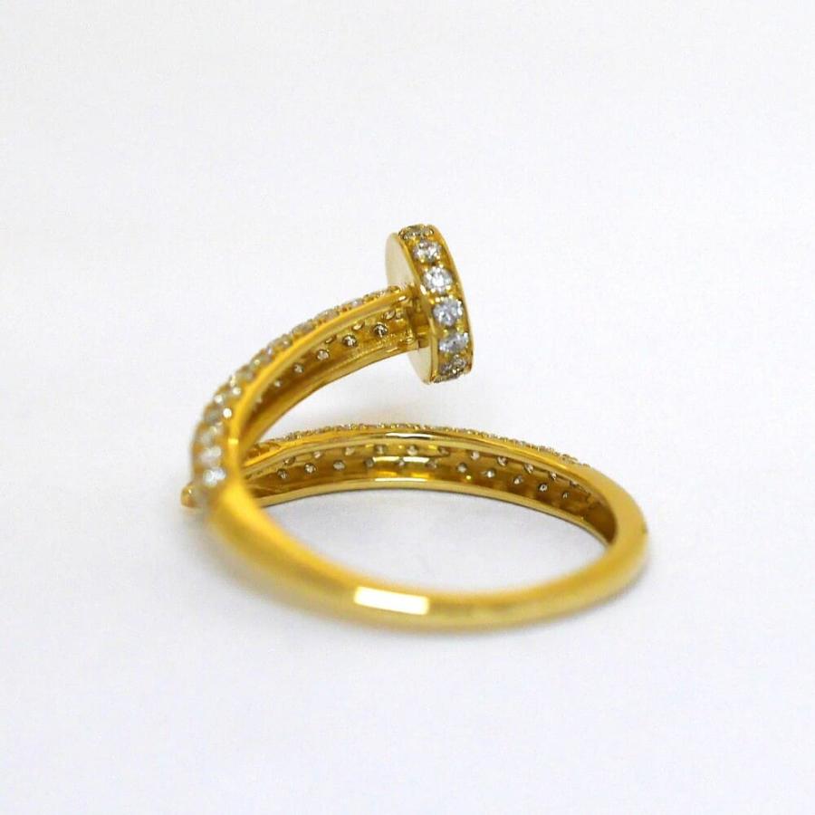 ダイヤモンド0.75ct K18YG　イエローゴールド リング 釘モチーフ 選べるカラーの画像