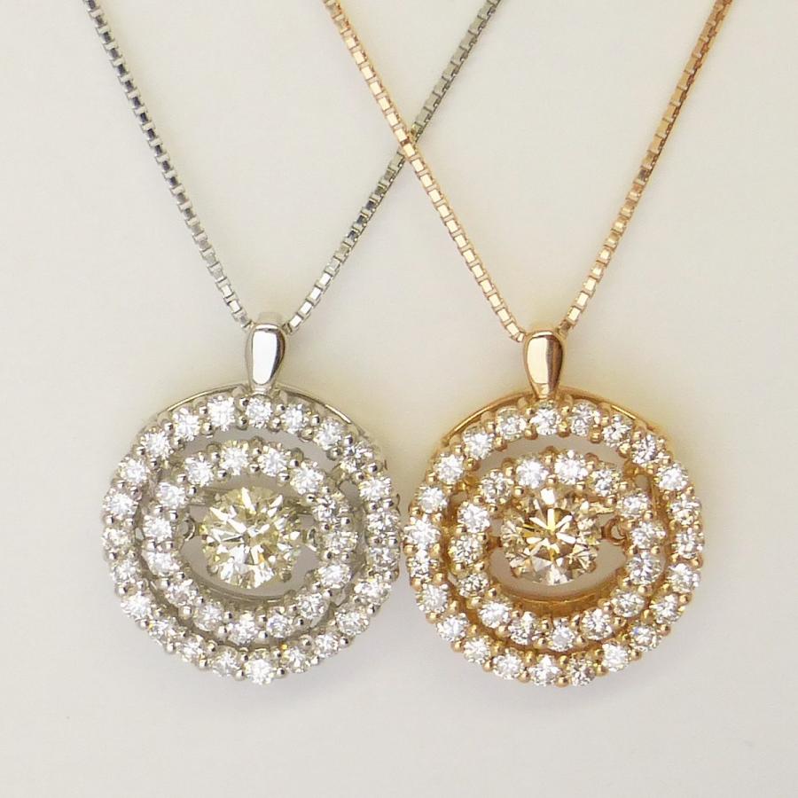 ダンシングストーンダイヤモンド0.70ct メレ1.00ct プラチナネックレス 