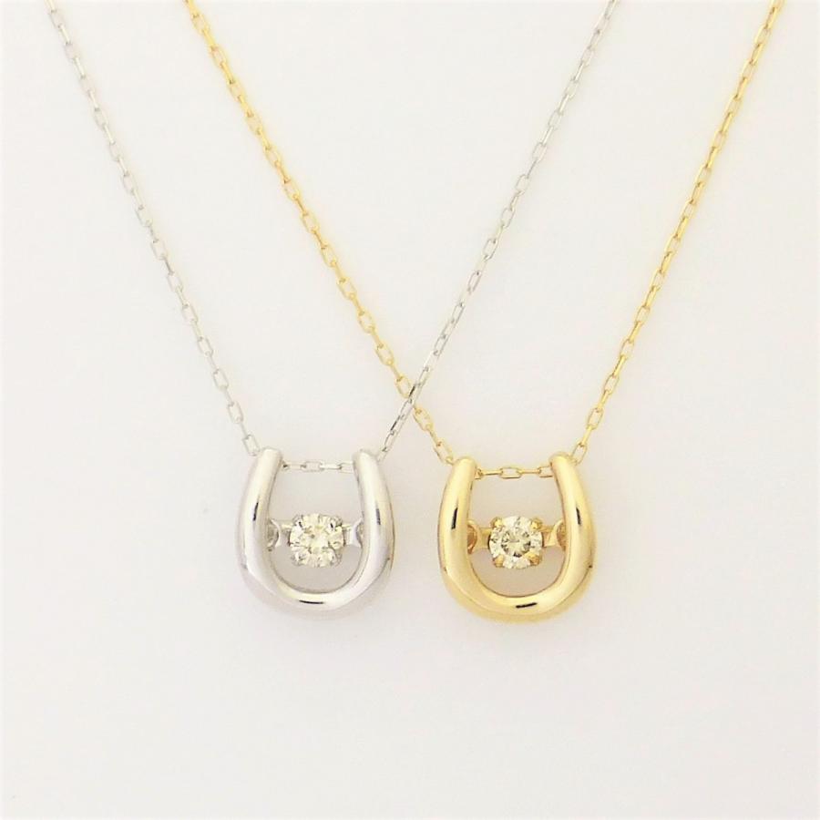 ダンシングストーンダイヤモンド0.05ct ネックレス K10 クロスフォー 