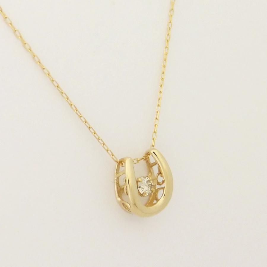 ダンシングストーンダイヤモンド0.05ct ネックレス K10 クロスフォー 