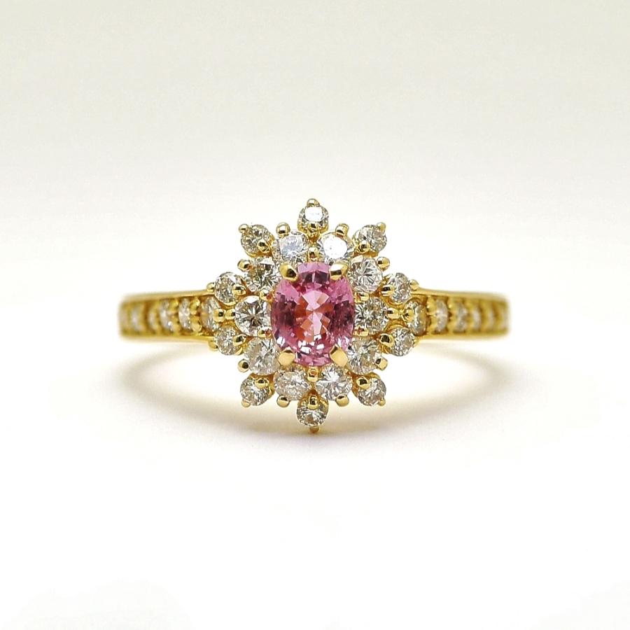 パパラチアサファイアリング 0.406ct K18 鑑定書付属 : REGGINA