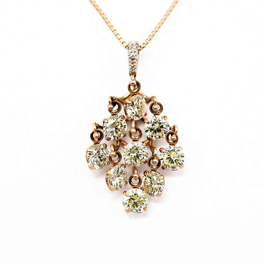 K18 YG 1ct以上 ペンダント ダイヤモンド ネックレス イエローゴールド ダイヤモンド1.00ct K18 ペンダントネックレス : REGGINA - 通販