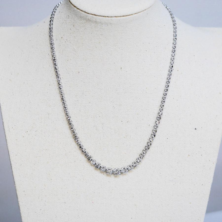 20g k18wgネックレス 金ネックレスメンズ K18 面 トリプル 20g 50cm