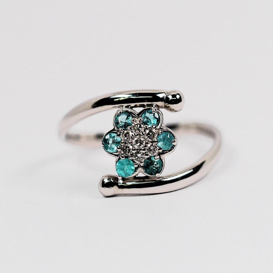 パライバトルマリン0.23ct　プラチナリング PT900の画像
