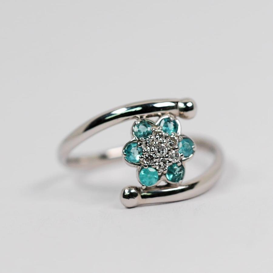 パライバトルマリン0.23ct　プラチナリング PT900の画像