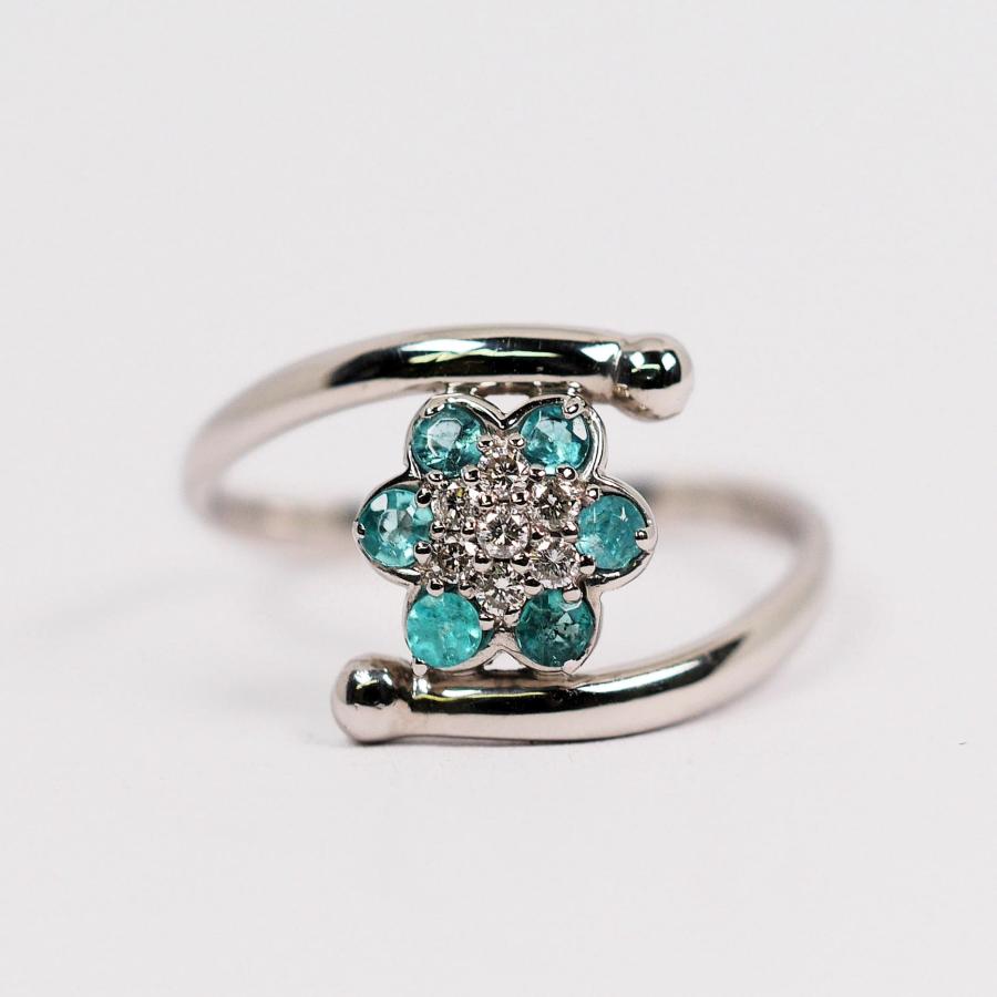 パライバトルマリン0.23ct　プラチナリング PT900の画像