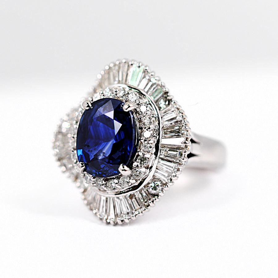 ハイジュエリー】 フィリグリー細工 ロイヤルブルーサファイア 4.09ct